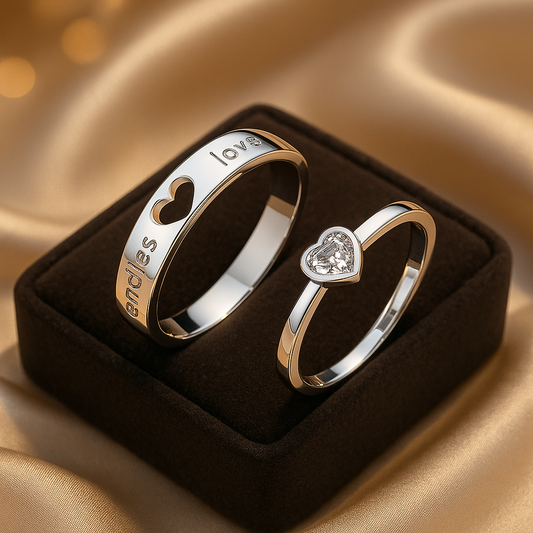 Paar ewig | Herz Matching PAR Ringe Set für immer