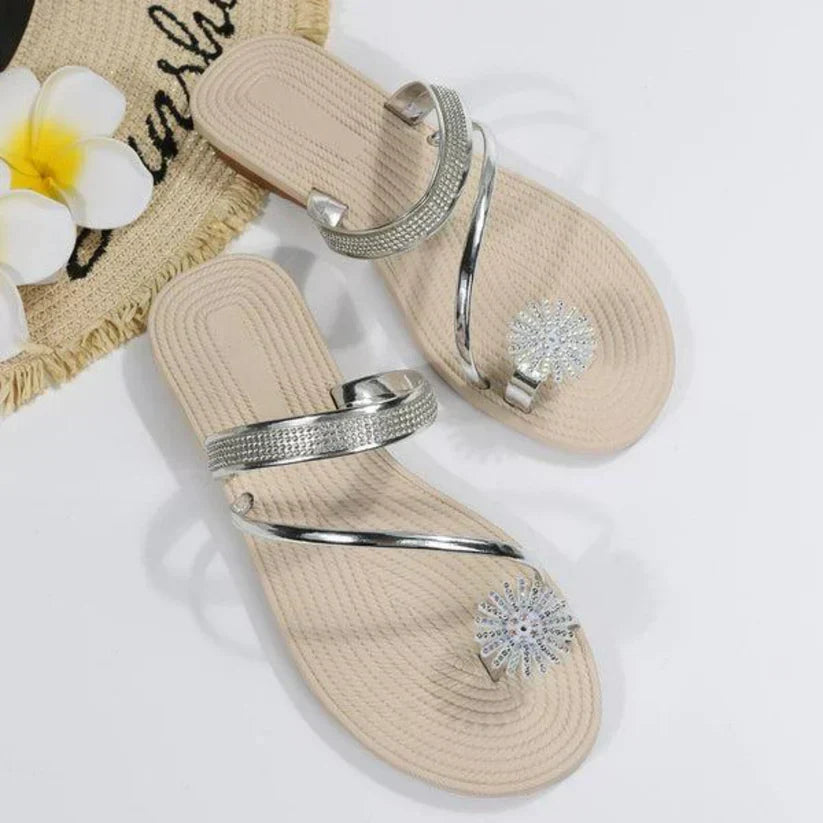 Modische Damensandalen mit einzigartigen Schneeflocken-Details – Arluna
