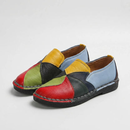 Patchwork Slip-On Flat Loafer - Cecilia