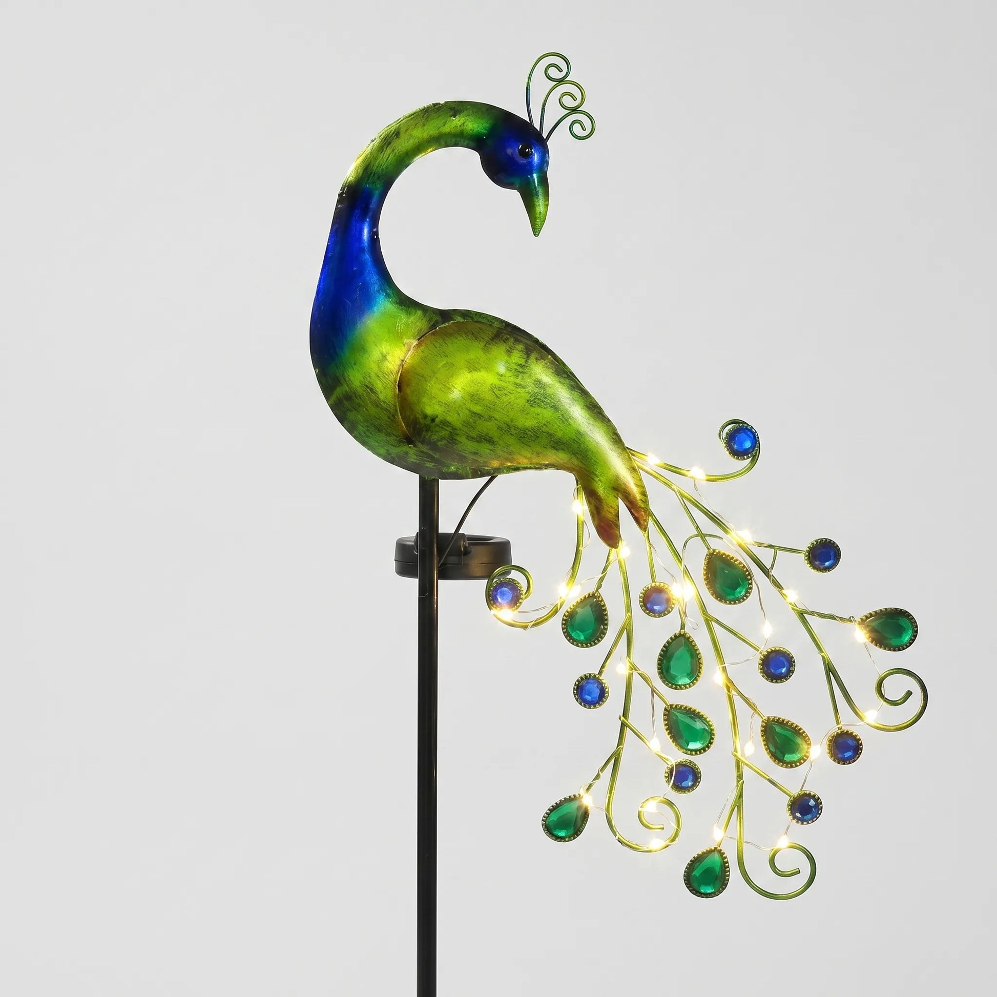 Peacock-Shaped Solar Stake Light -  Plumara