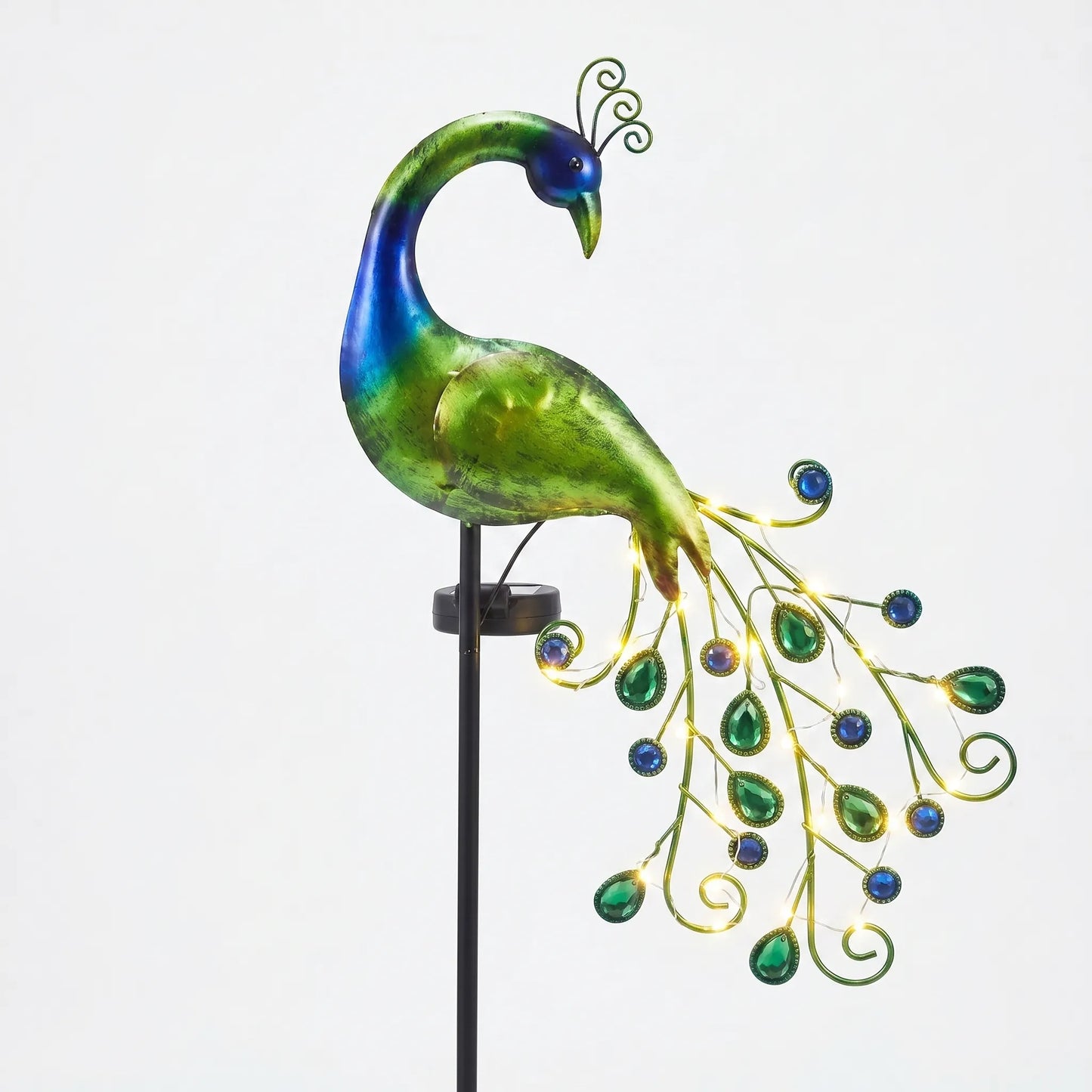 Peacock-Shaped Solar Stake Light -  Plumara