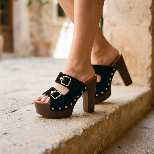 Plateau Sandalen High Heels Mit Blockabsatz - Marion