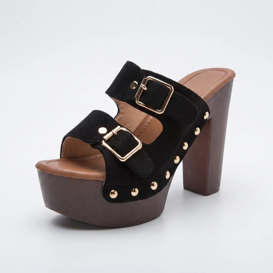 Plateau Sandalen High Heels Mit Blockabsatz - Marion