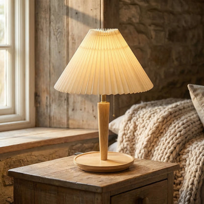 Pleated Shade Retro Table Lamp -  Plyssera