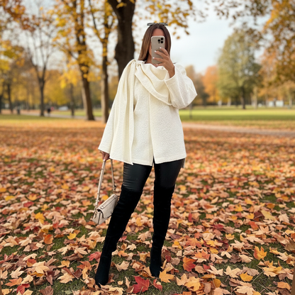 Damenponcho Mit Schaldetail - Lara