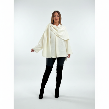 Damenponcho Mit Schaldetail - Lara