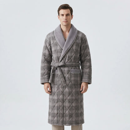 Quilted Three-Layer Long Dressing Gown - Wade