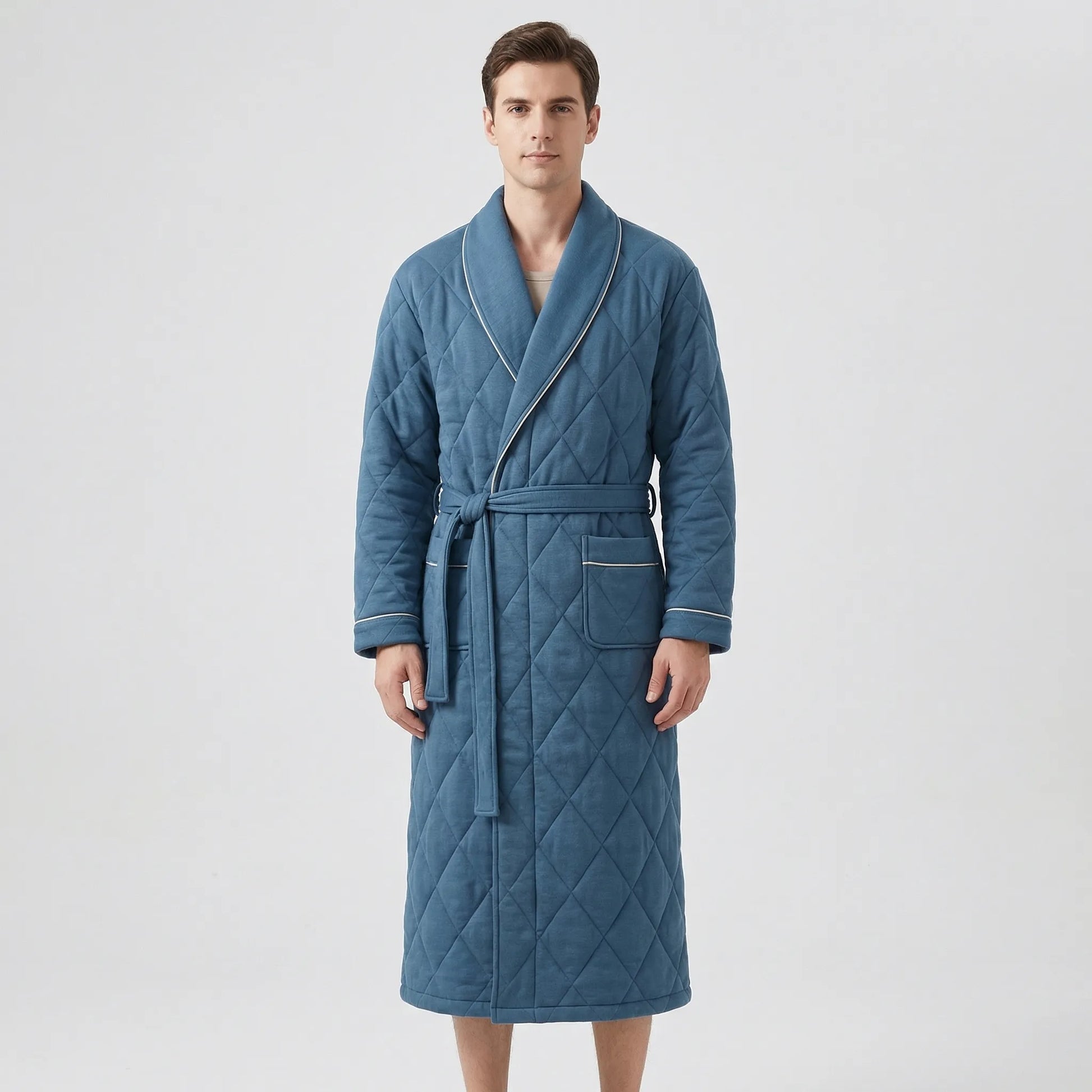 Quilted Three-Layer Long Dressing Gown - Wade