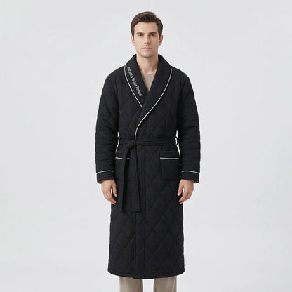 Quilted Three-Layer Long Dressing Gown - Wade