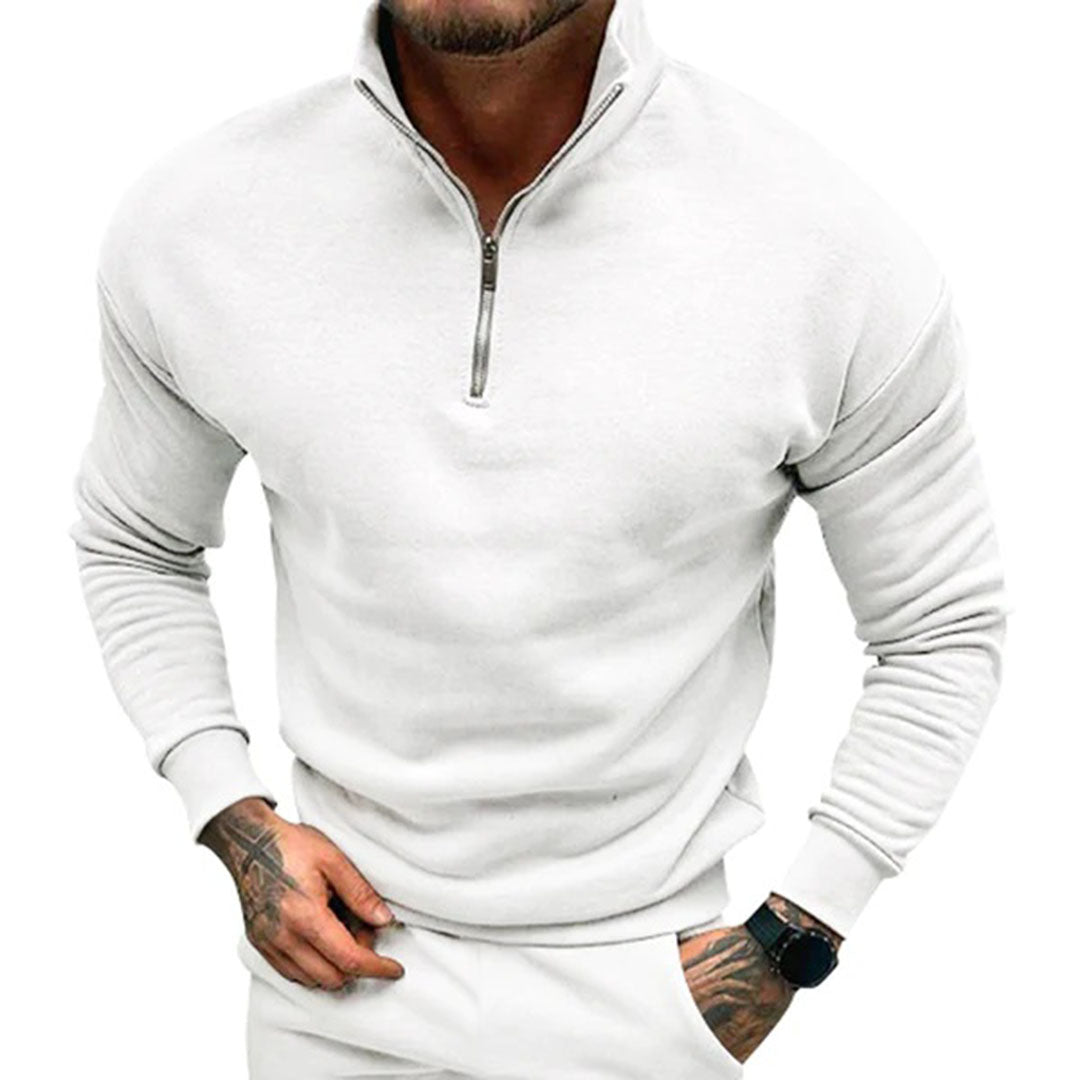 Herrenpullover mit halbem Reißverschluss – Matteo