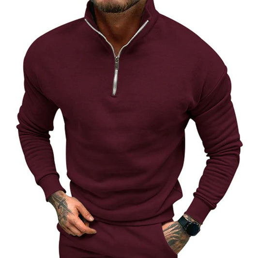 Herrenpullover mit halbem Reißverschluss – Matteo