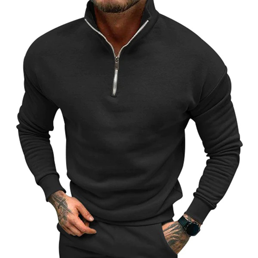 Herrenpullover mit halbem Reißverschluss – Matteo