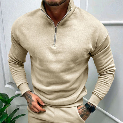 Herrenpullover mit halbem Reißverschluss – Matteo