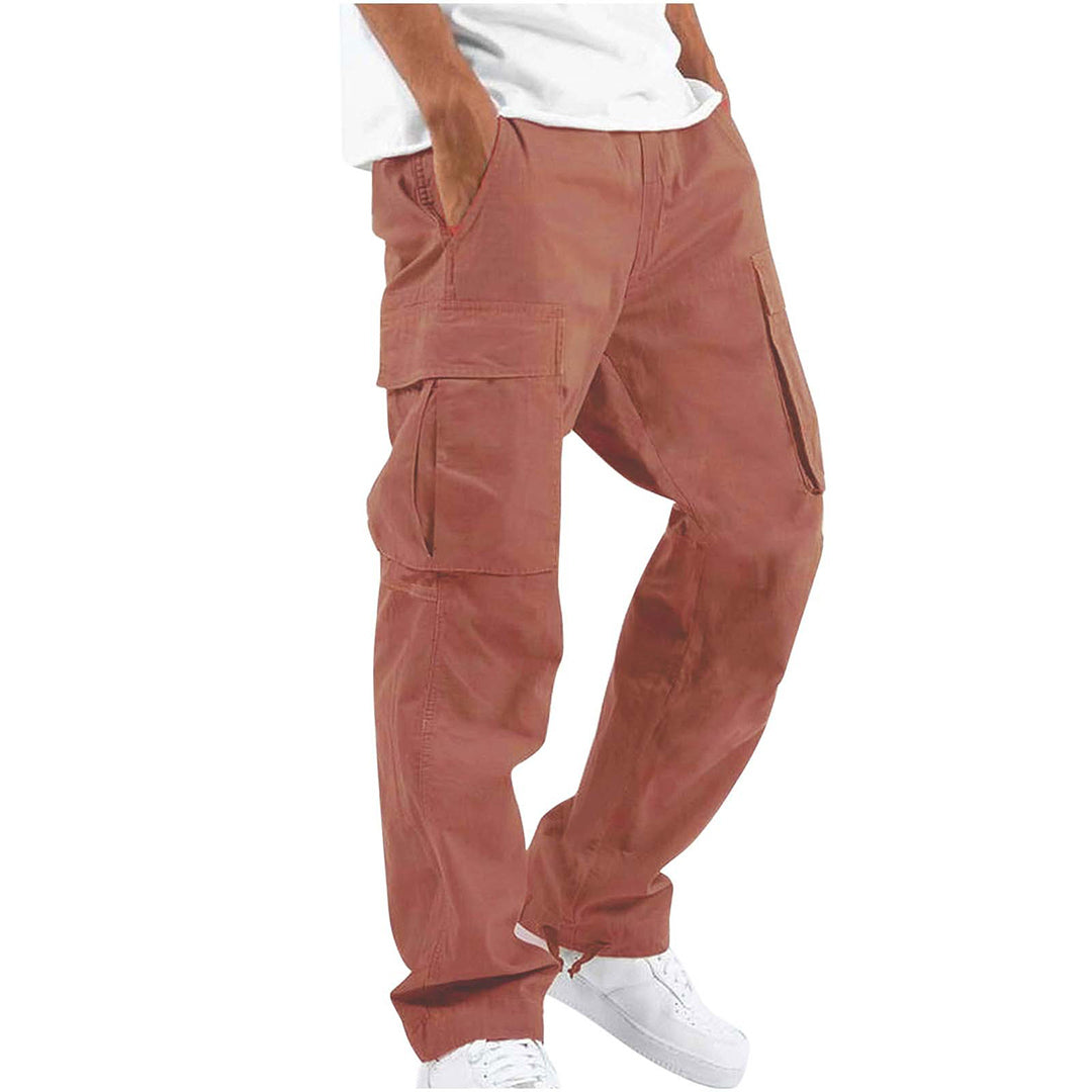 Braune Cargo-Hose für Herren, lässig, Baumwolle, mit Seitentaschen, modisch, bequem.