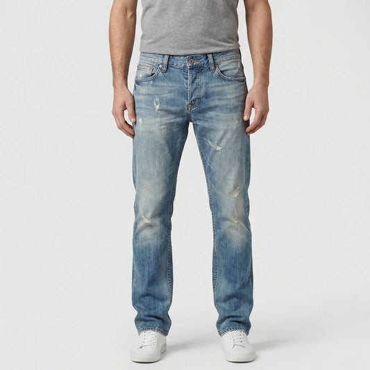 Rechte Herenjeans Met Gescheurde Details - Harold