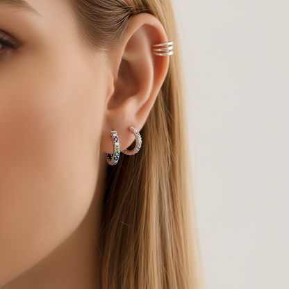 Regenbogenfarbene Creolen - DazzleHoop 