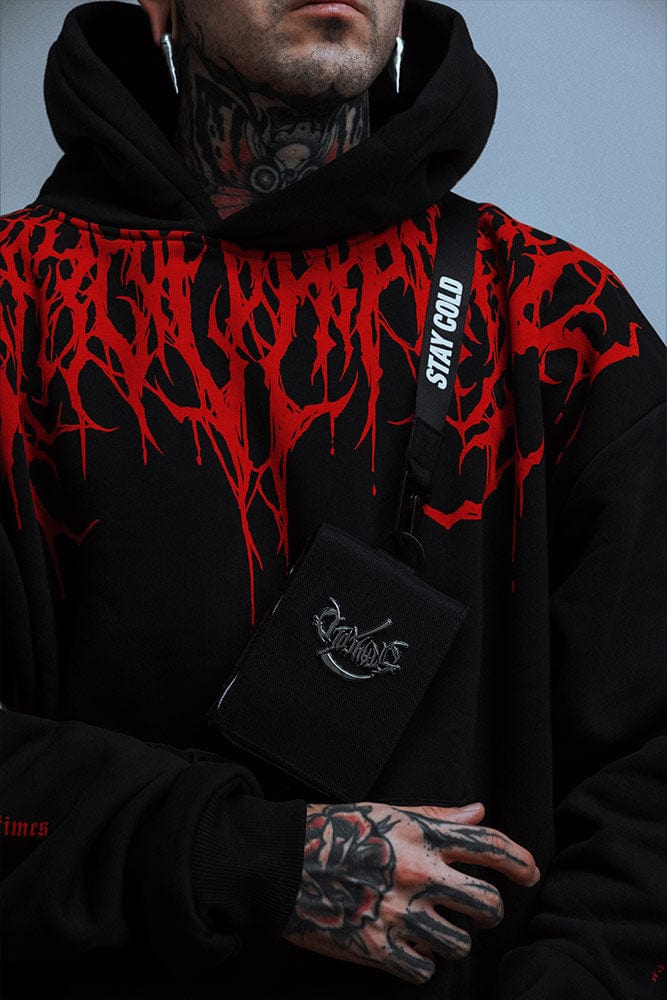Oversized schwerer Hoodie mit Druck – Damon