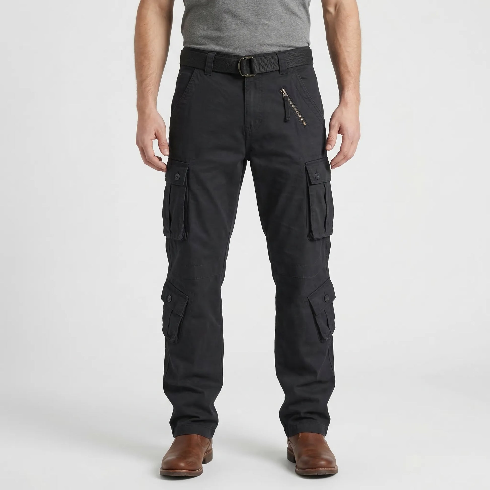 Relaxed Fit Multi-Pocket Cargo Trousers - Shane