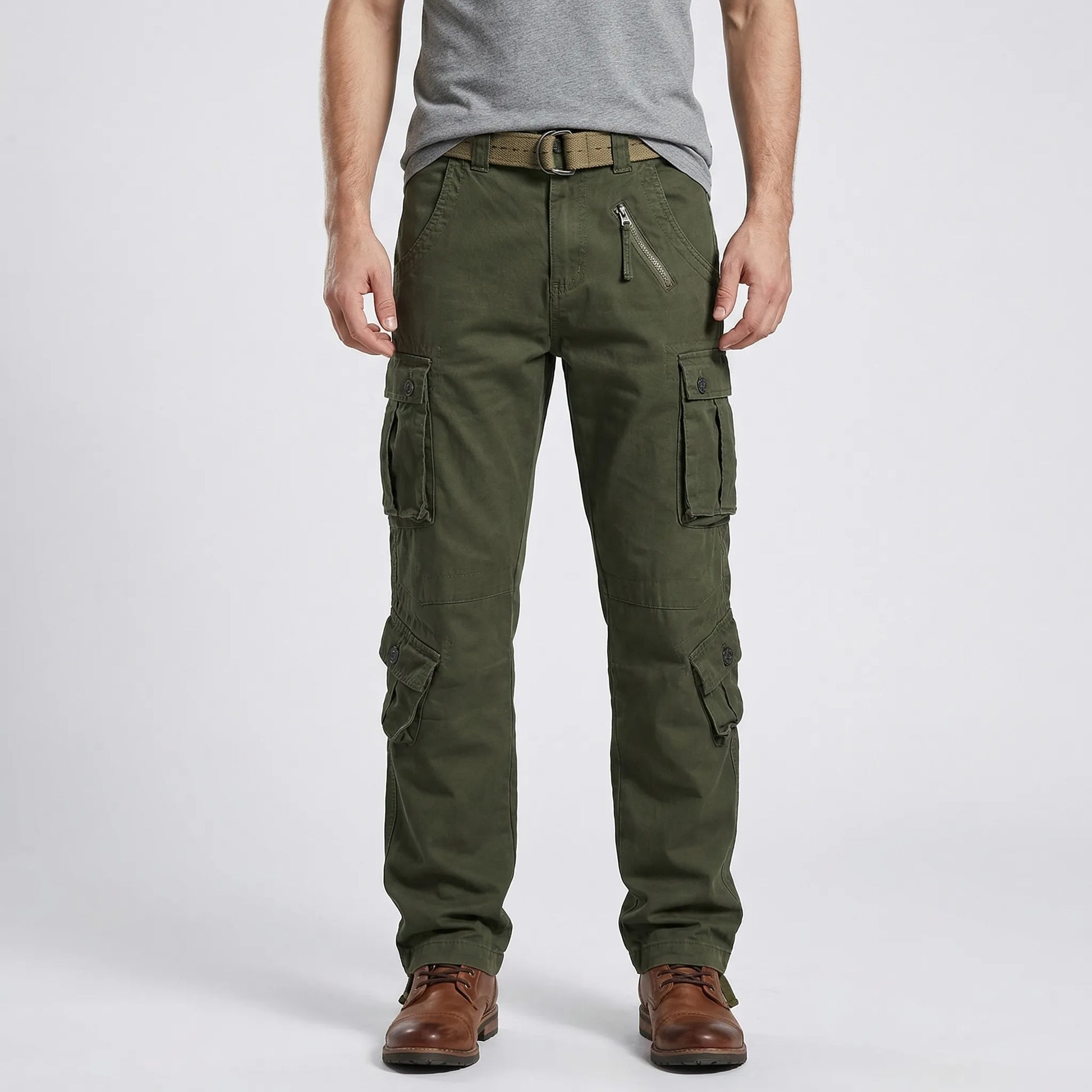 Relaxed Fit Multi-Pocket Cargo Trousers - Shane