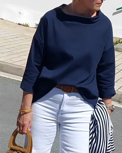 Relaxed Fit Roll-Neck Women's Top - Joanne
