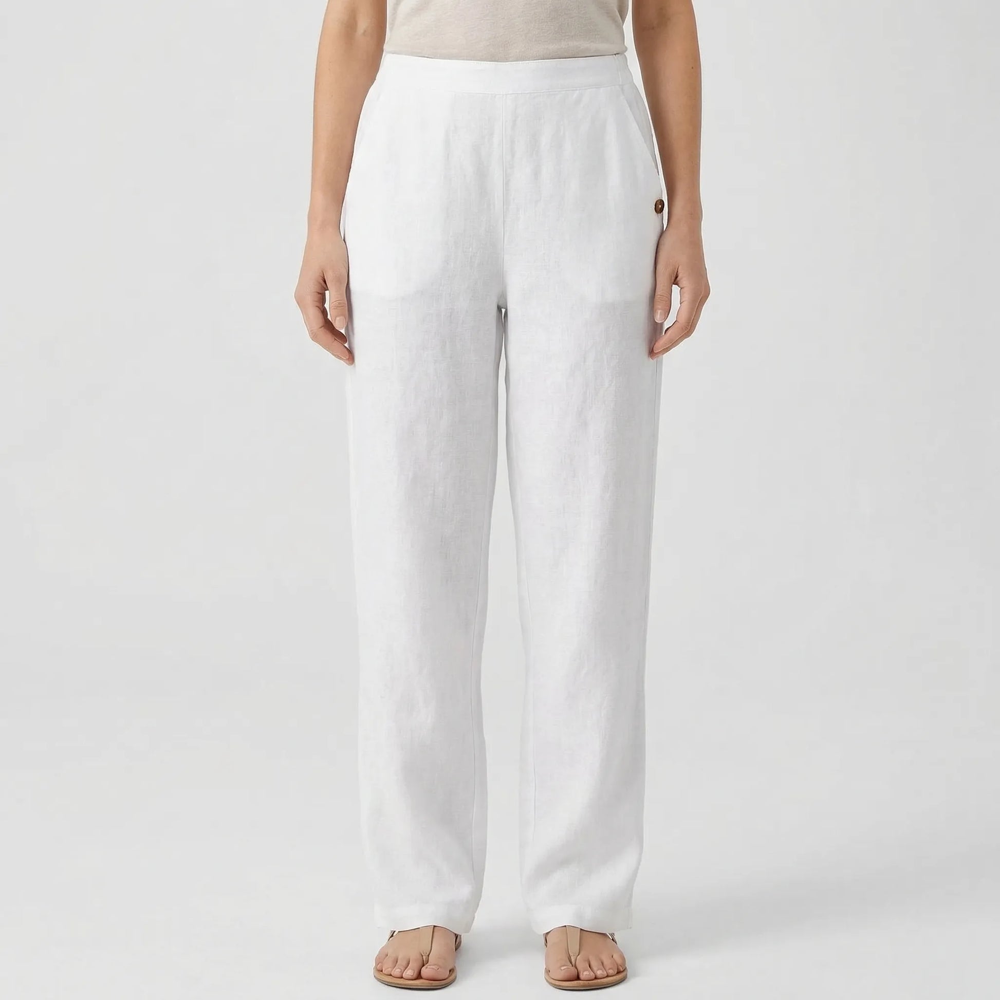 Relaxed Fit Tapered Trousers With Side Pockets - Agnes