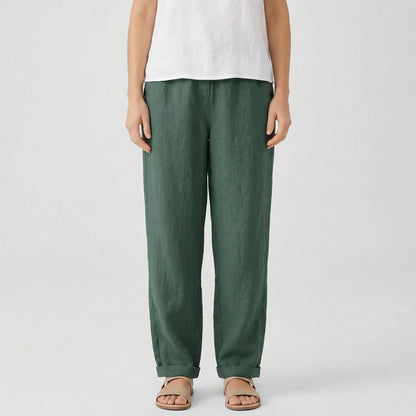 Relaxed Fit Tapered Trousers With Side Pockets - Agnes