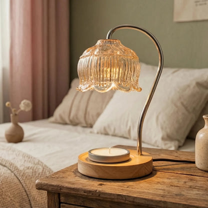 Retro Candle Warmer Table Lamp -  Glassora