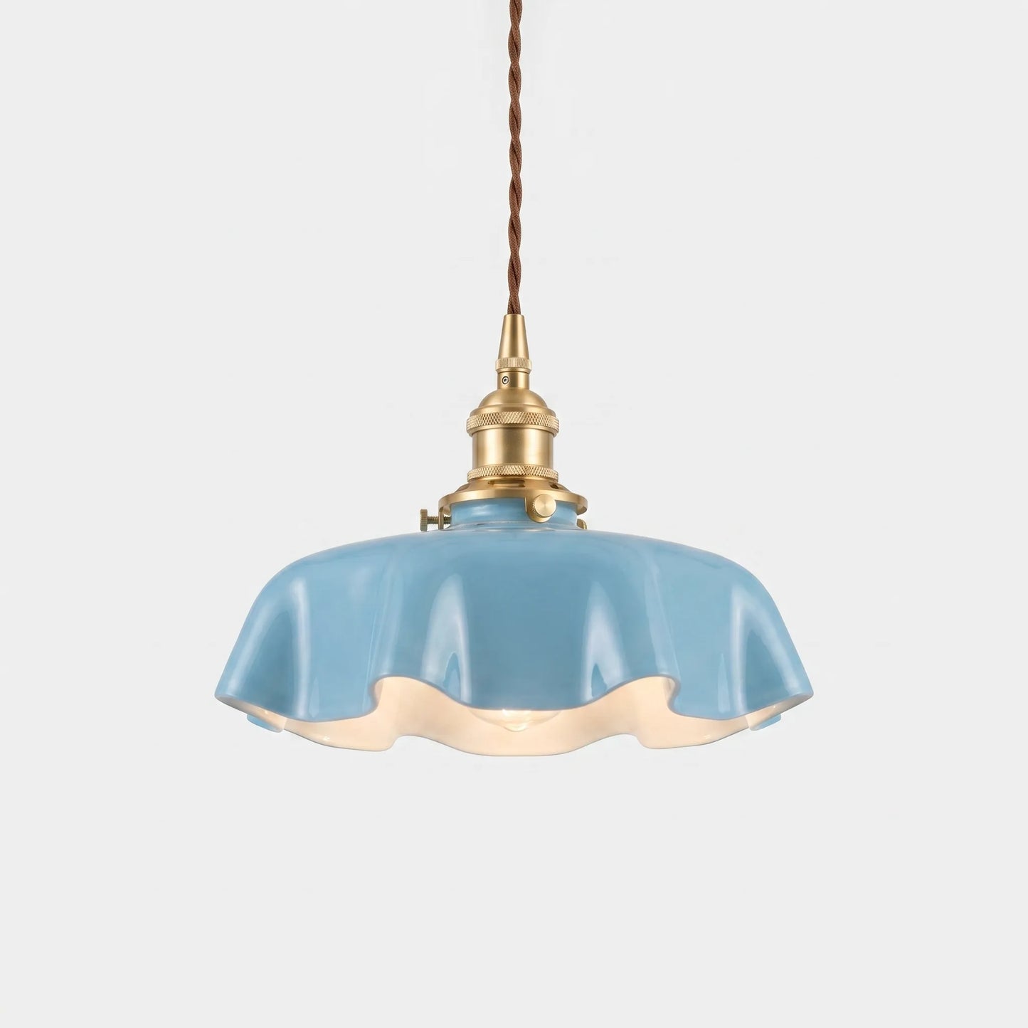 Retro French-Style Pendant Lamp With Scalloped Shade -  Lumettis