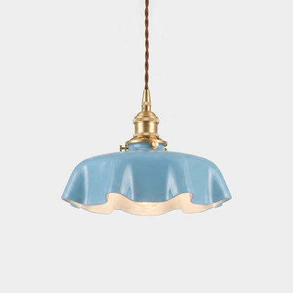 Retro French-Style Pendant Lamp With Scalloped Shade -  Lumettis