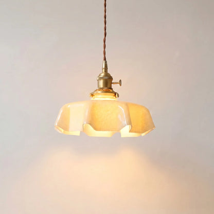 Retro French-Style Pendant Lamp With Scalloped Shade -  Lumettis