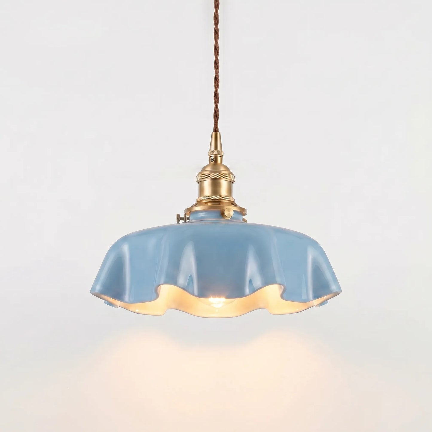 Retro French-Style Pendant Lamp With Scalloped Shade -  Lumettis