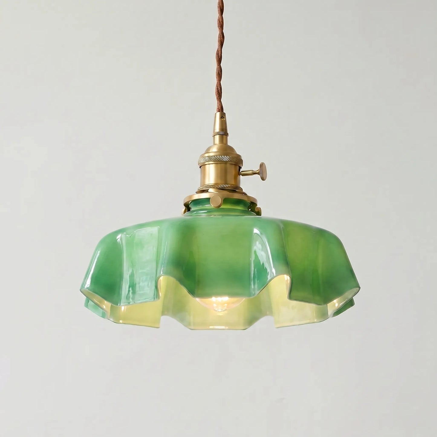 Retro French-Style Pendant Lamp With Scalloped Shade -  Lumettis
