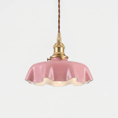 Retro French-Style Pendant Lamp With Scalloped Shade -  Lumettis