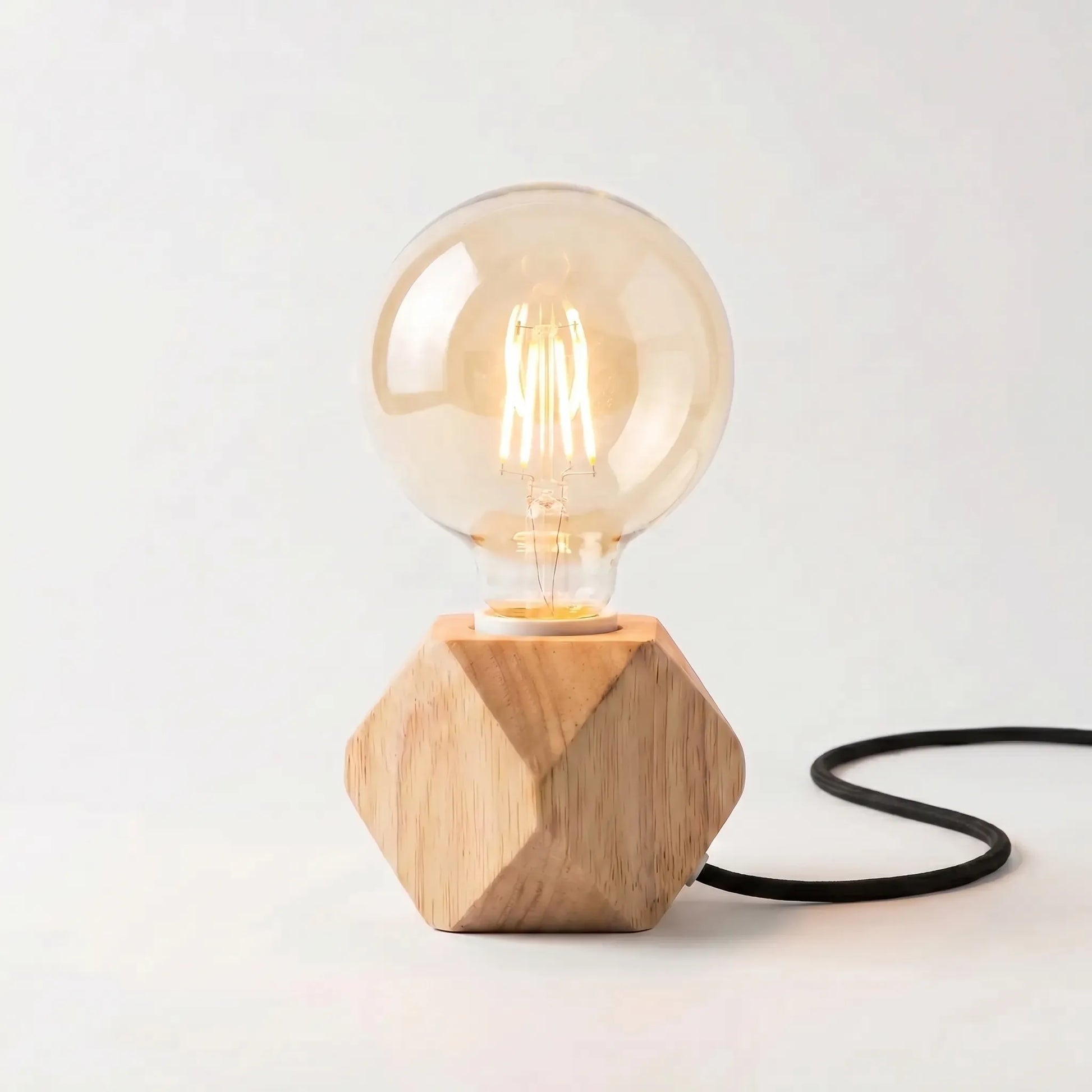 Retro Geometric Wooden Lamp Base -  Lumvorra