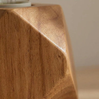 Retro Geometric Wooden Lamp Base -  Lumvorra