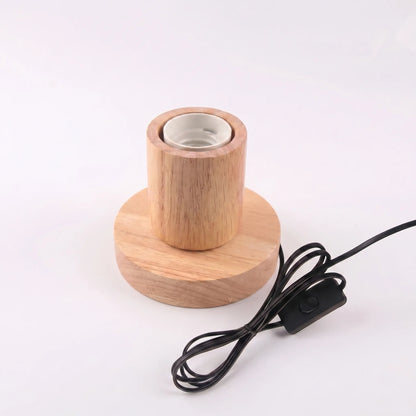 Retro Geometric Wooden Lamp Base -  Lumvorra