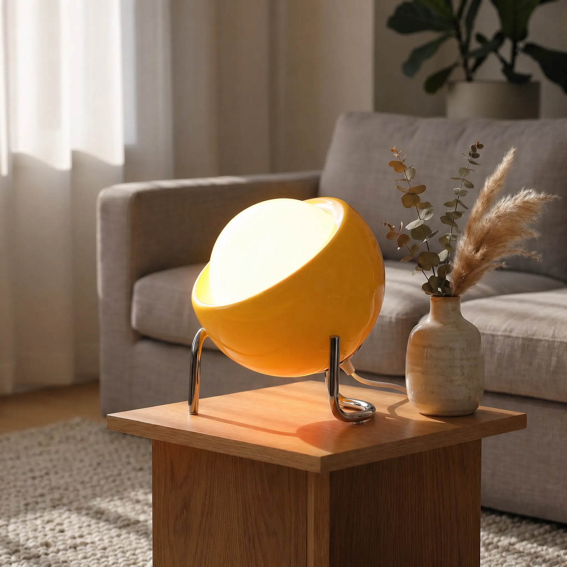 Retro Globe-Shaped Indoor Table Lamp -  Orbluma