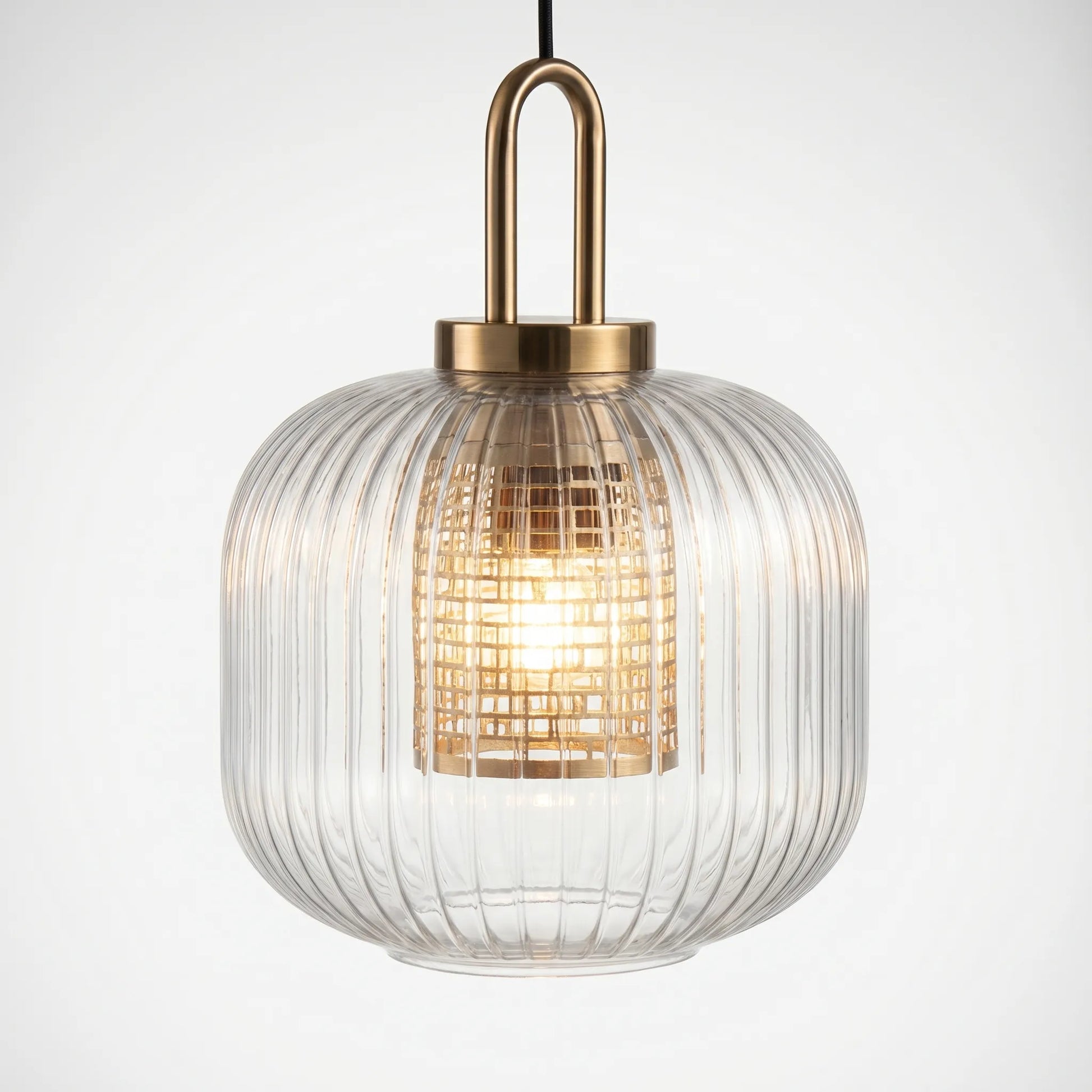 Ribbed Glass Pendant Ceiling Light -  Striolight