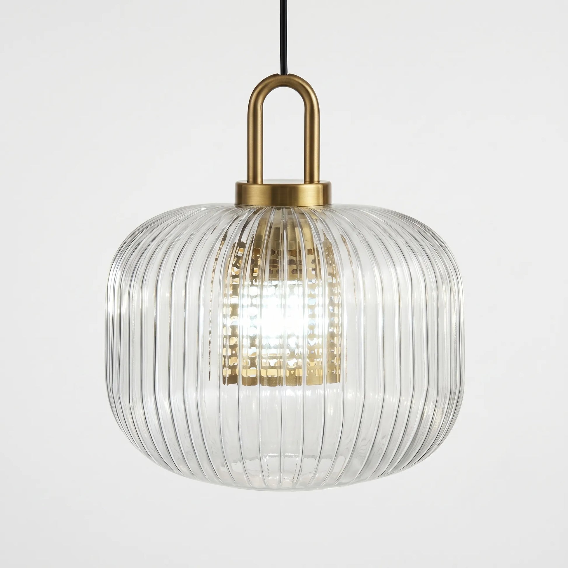 Ribbed Glass Pendant Ceiling Light -  Striolight