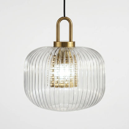 Ribbed Glass Pendant Ceiling Light -  Striolight