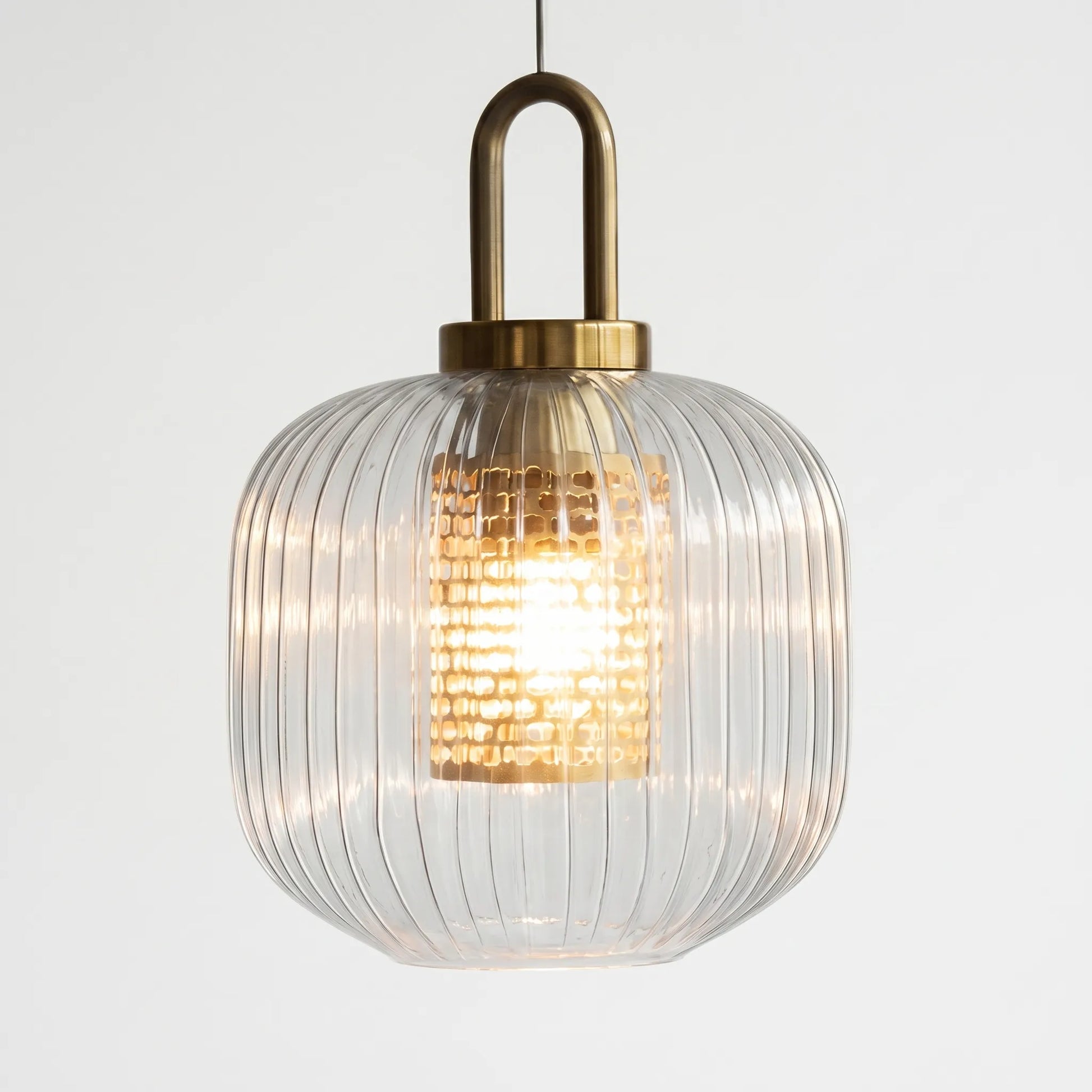 Ribbed Glass Pendant Ceiling Light -  Striolight