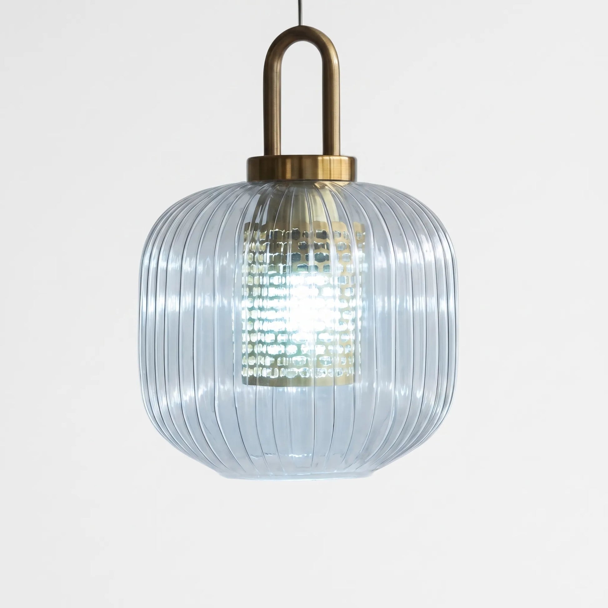 Ribbed Glass Pendant Ceiling Light -  Striolight