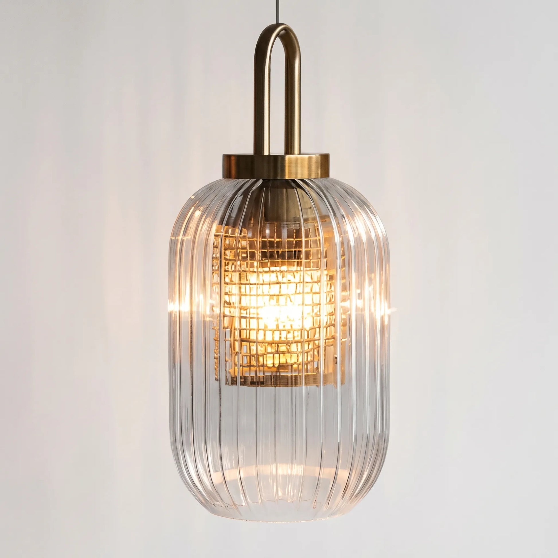 Ribbed Glass Pendant Ceiling Light -  Striolight