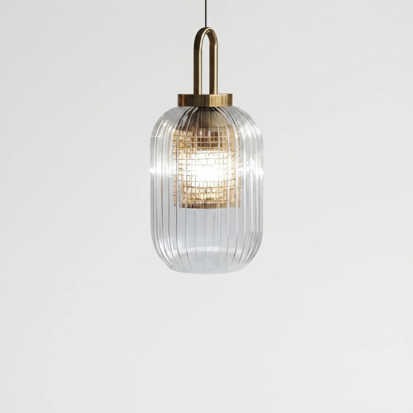 Ribbed Glass Pendant Ceiling Light -  Striolight