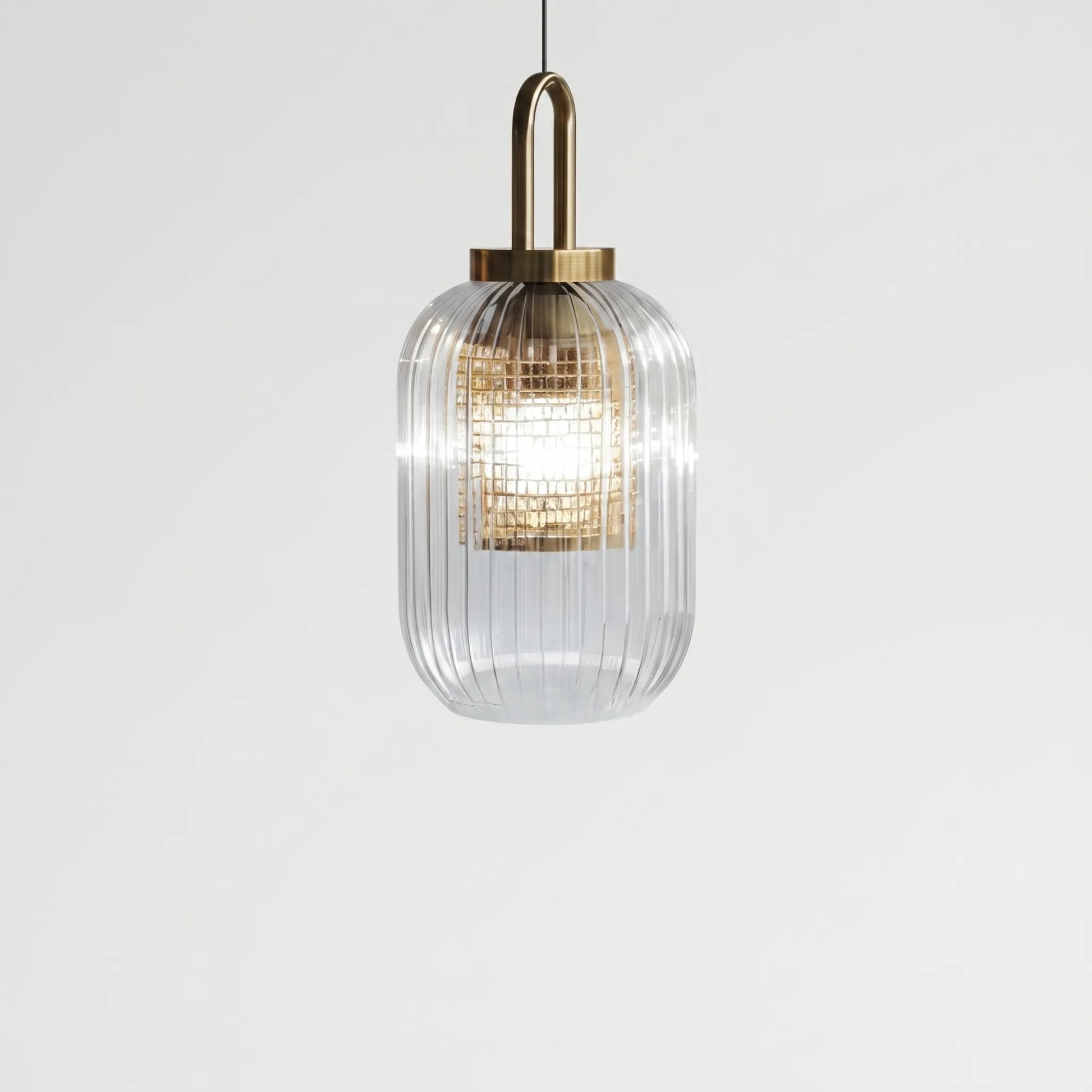 Ribbed Glass Pendant Ceiling Light -  Striolight