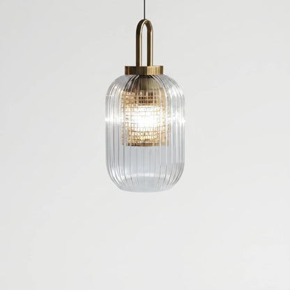 Ribbed Glass Pendant Ceiling Light -  Striolight