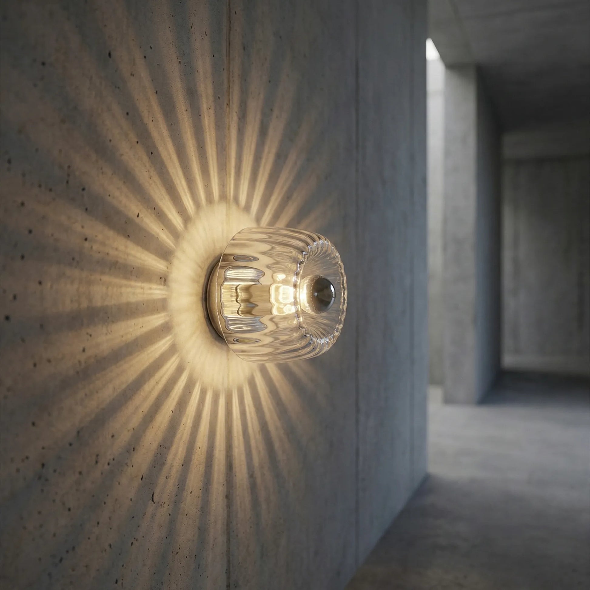 Ribbed Glass Wall-Mounted Light Fitting -  Radivall