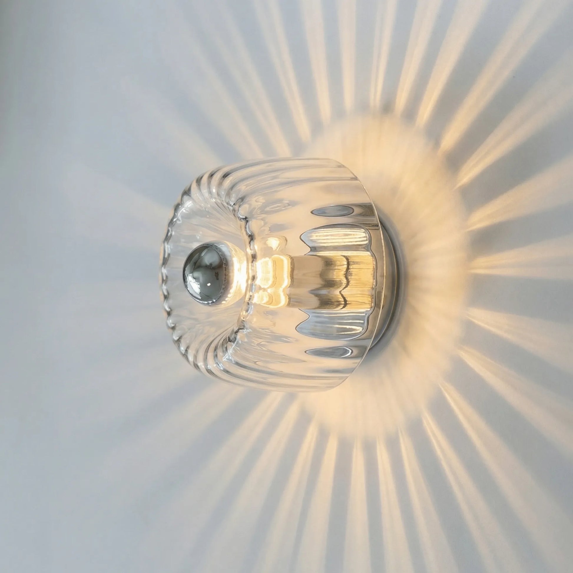 Ribbed Glass Wall-Mounted Light Fitting -  Radivall