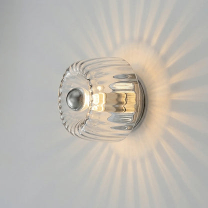 Ribbed Glass Wall-Mounted Light Fitting -  Radivall
