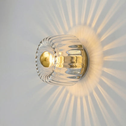 Ribbed Glass Wall-Mounted Light Fitting -  Radivall
